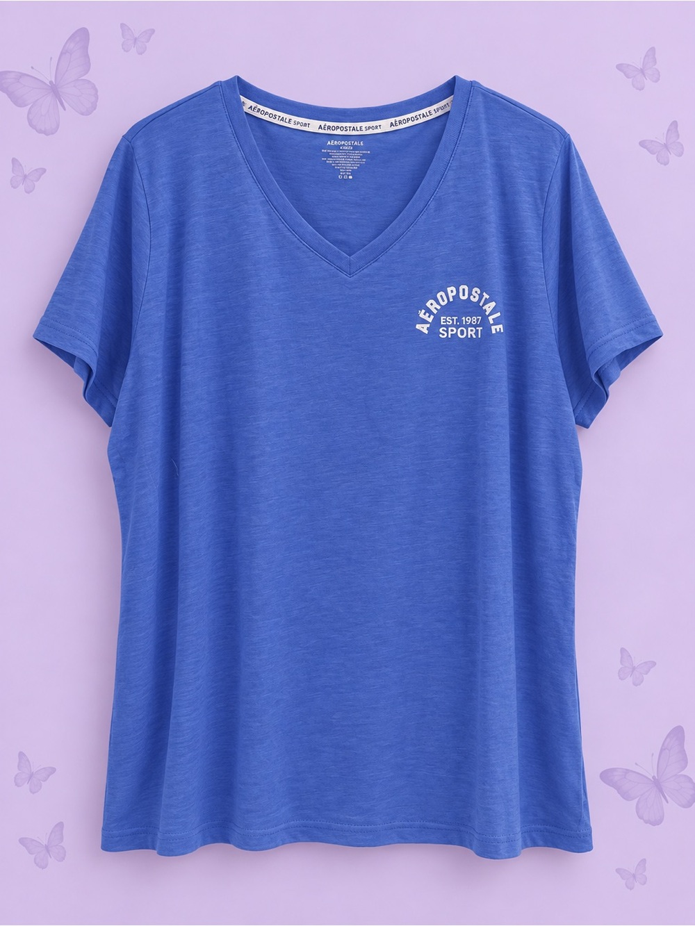 Aeropostale Sport Women's V-Neck Tee in Royal Blue